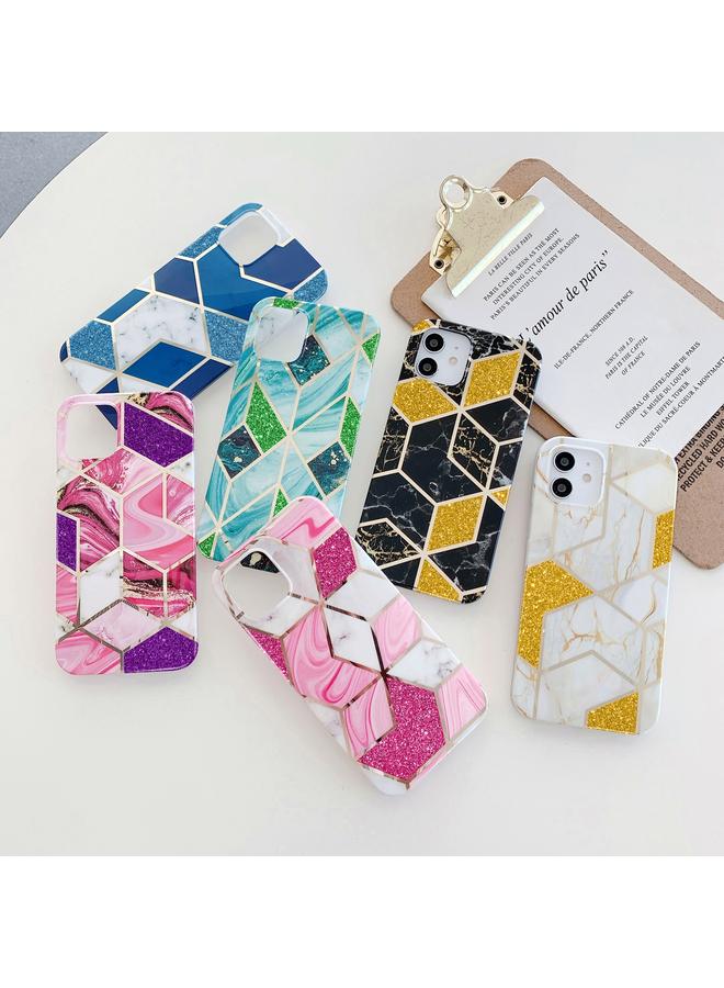 زبون جراب لهاتف iPhone 12 mini مصنوع من مادة TPU الرخامية المطلية بالكهرباء بمسحوق لامع - Image 2