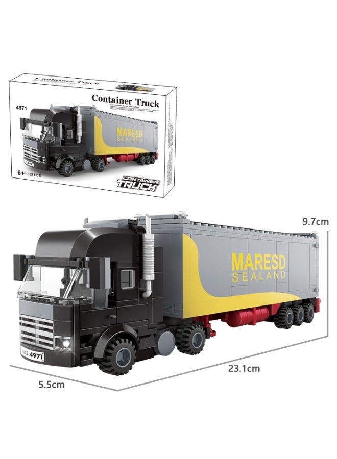 wange Container Truck Building Blocks Set, 352 Pieces, Cargo Transport Vehicle Model, Educational Construction Toy & Display Collectible for Kids, Teens and Adults - Image 5