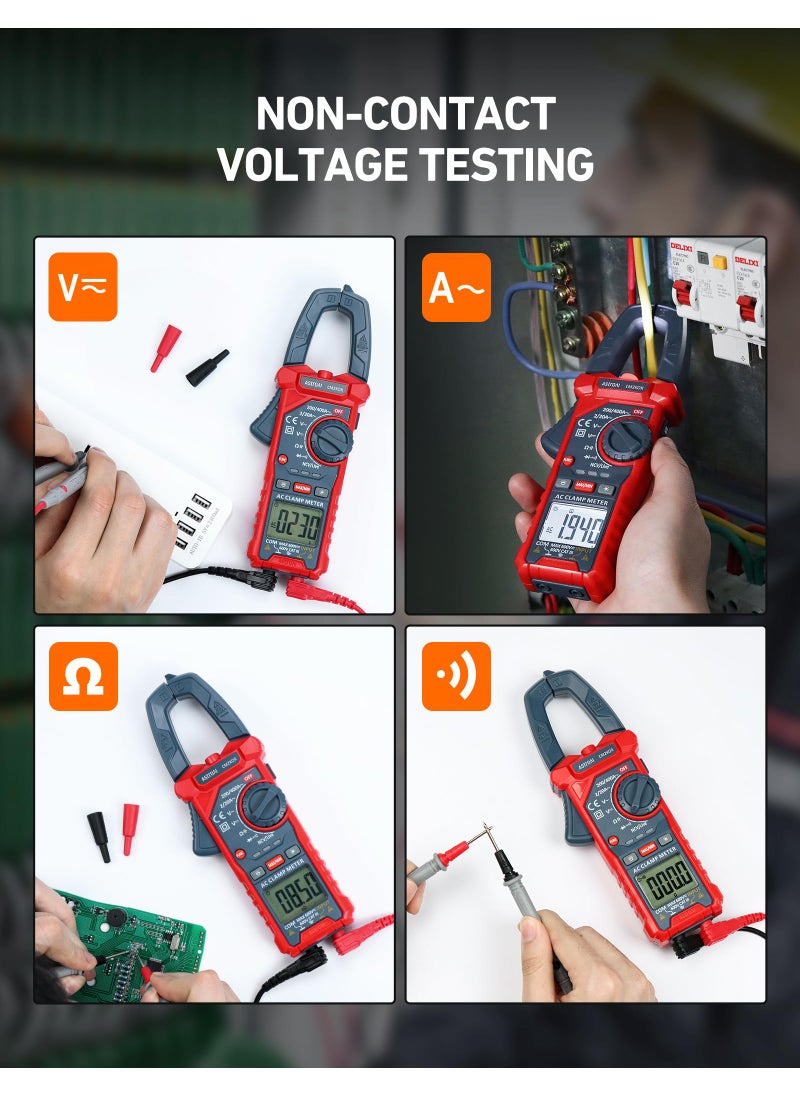 AstroAI AstroAI Digital Clamp Meter Multimeter 2000 Counts Amp Voltage Tester Auto-ranging with AC/DC Voltage, AC Current, Resistance, Capacitance, Continuity, Live Wire Test, NCV, Blue  - Image 5