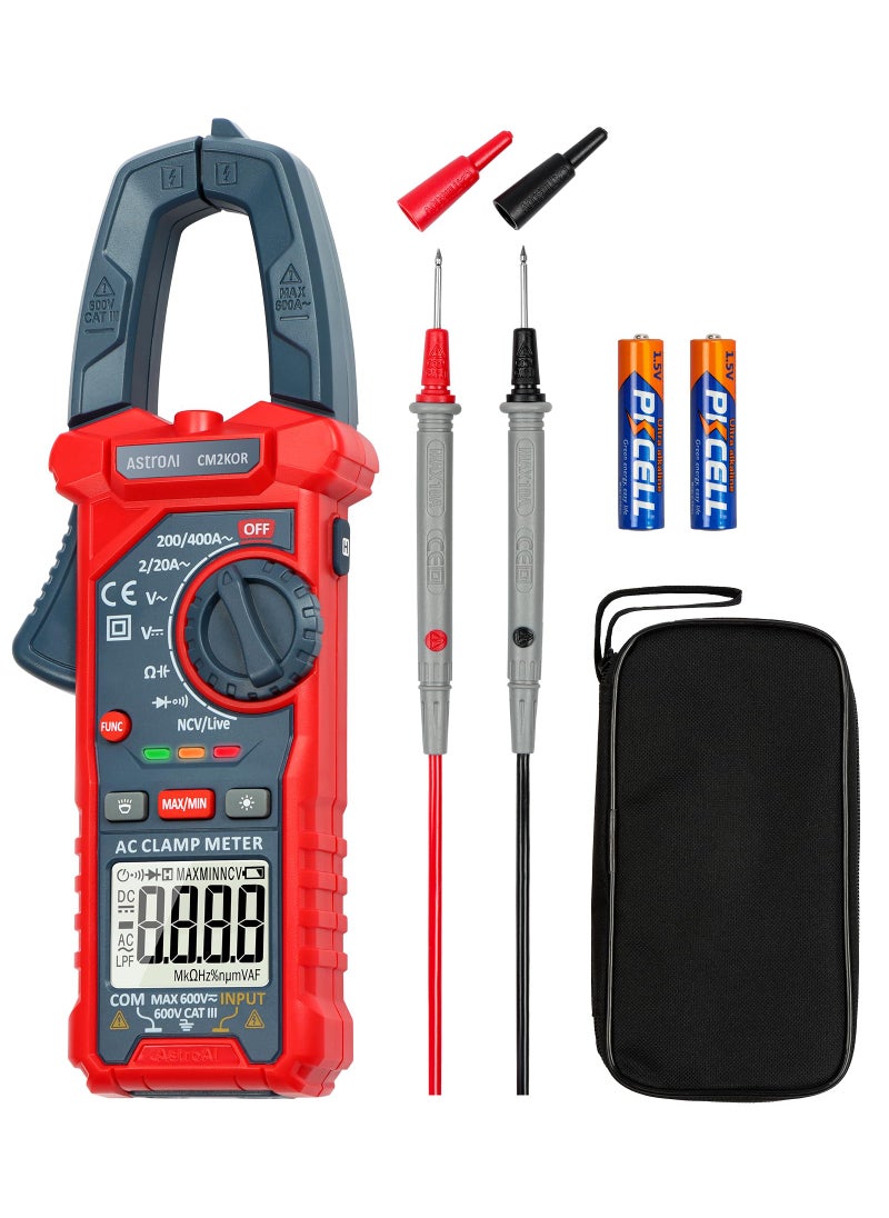 AstroAI AstroAI Digital Clamp Meter Multimeter 2000 Counts Amp Voltage Tester Auto-ranging with AC/DC Voltage, AC Current, Resistance, Capacitance, Continuity, Live Wire Test, NCV, Blue  - Image 1