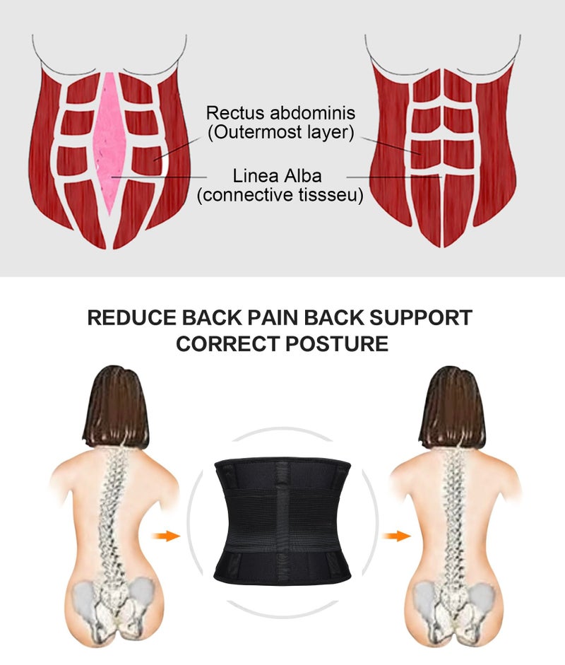 SHAPERX Waist Trainer Belt for Women Tummy Control Waist Cincher Workout Weight Loss Slimming Belly Band, SZ8002-New-Black-S - Image 5