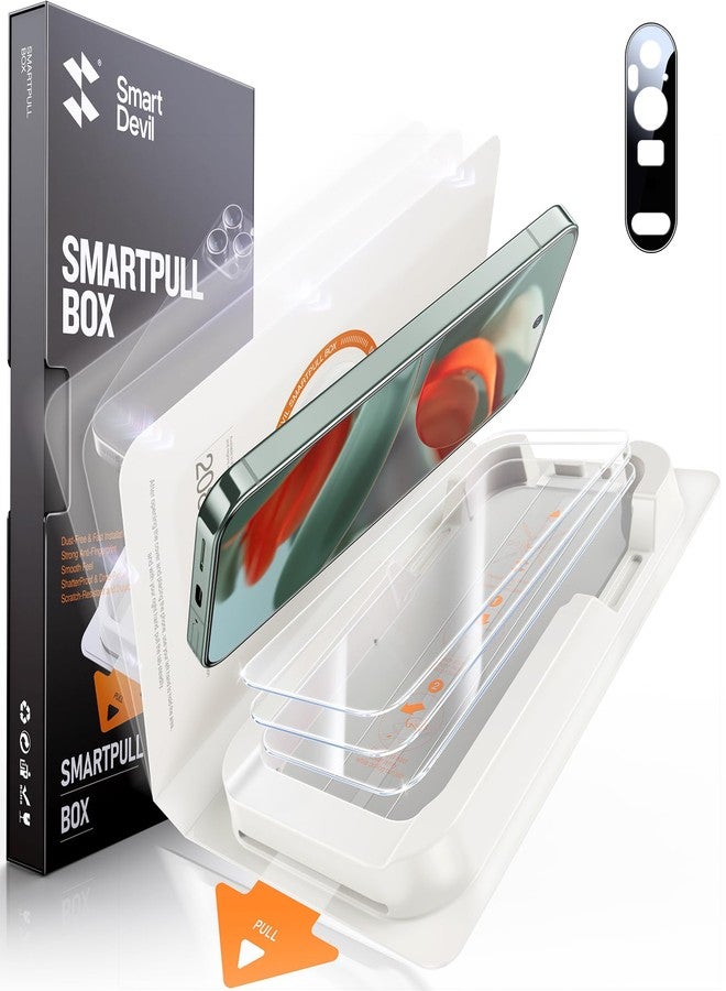 SMARTDEVIL Screen Protector for Google Pixel 9 Pro (3 Pack) + Camera Lens Protector, HD Tempered Glass, Fingerprint Unlock Friendly, 9H Military-Grade Protection, Scratch & Drop Resistant - Image 1