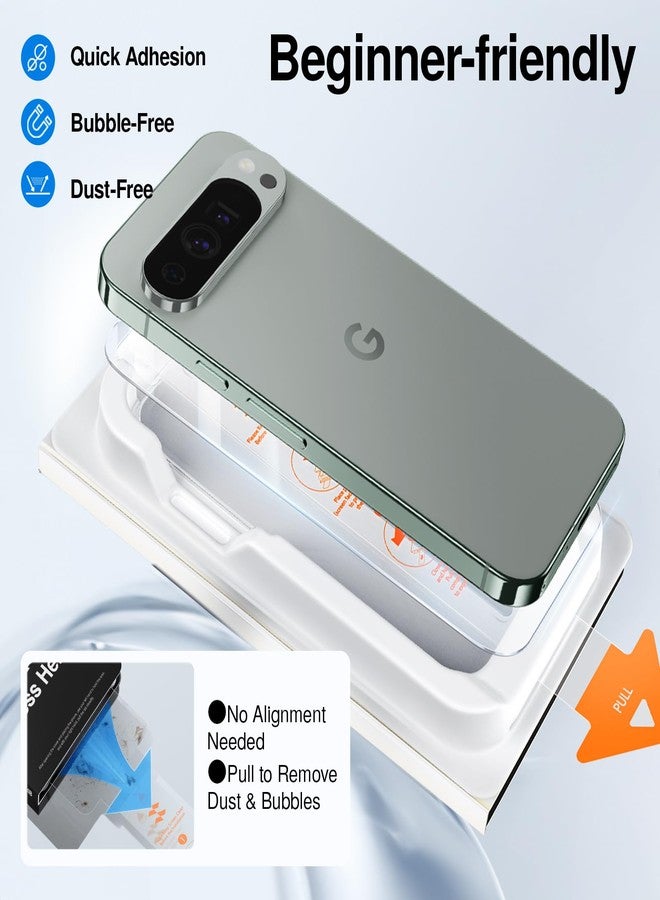 SMARTDEVIL Screen Protector for Google Pixel 9 Pro (3 Pack) + Camera Lens Protector, HD Tempered Glass, Fingerprint Unlock Friendly, 9H Military-Grade Protection, Scratch & Drop Resistant - Image 2