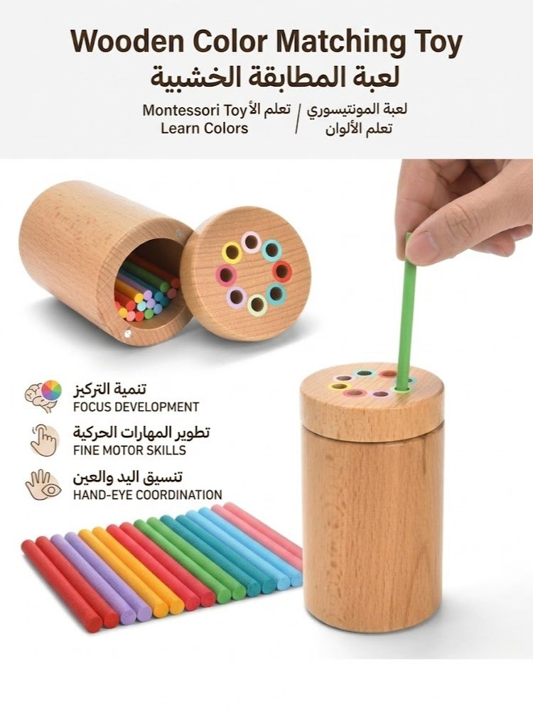 ألعاب مونتيسوري لعمر 1-3 سنوات: ألعاب فرز ألوان خشبية لتعليم الصغار، ألعاب حسية لتطوير المهارات الحركية، هدايا للأولاد والبنات بعمر 18 شهرًا - Image 1