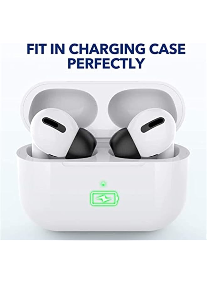 Delfino Ear Tips Replacement Memory Foam Tips Compatible For Airpods Pro Fit In The Charging Case Anti Slip Reducing Noise In Ear Eartips Black Ear Buds With Portable Storage Box 6 Pairs SML - Image 2