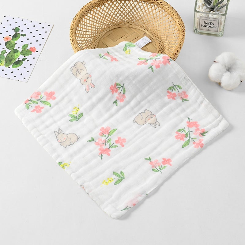 Six-Layer High-Density Pure Cotton Gauze Square Towel Baby Type A Printed Towel Kidsren'S Towel Saliva Towel Pure Cotton - Image 1