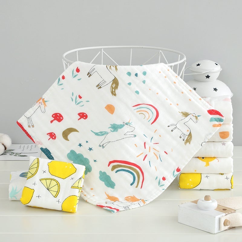 Six-Layer High-Density Pure Cotton Gauze Square Towel Baby Type A Printed Towel Kidsren'S Towel Saliva Towel Pure Cotton - Image 4
