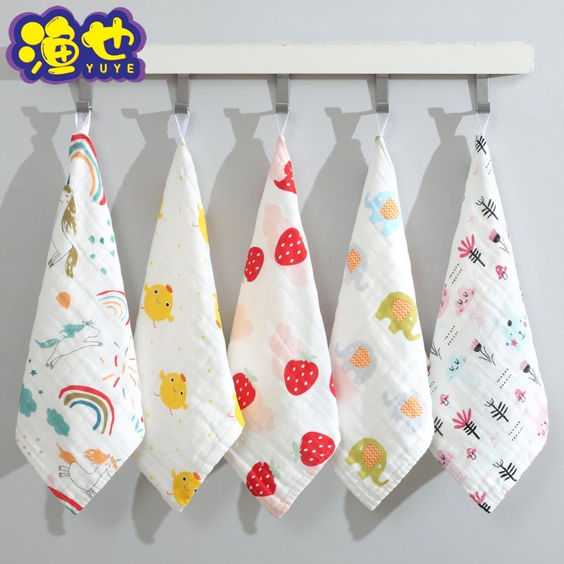 Six-Layer High-Density Pure Cotton Gauze Square Towel Baby Type A Printed Towel Kidsren'S Towel Saliva Towel Pure Cotton - Image 2