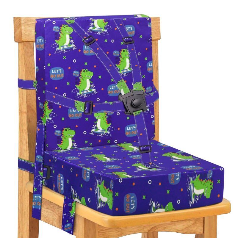 SMZCTYI Toddler Booster Seat for Dining Table Adjustable Safety Buckle Child Booster Seat with Backrest Waterproof Washable Portable Booster Cushion NonSlip Bottom Blue - Image 2