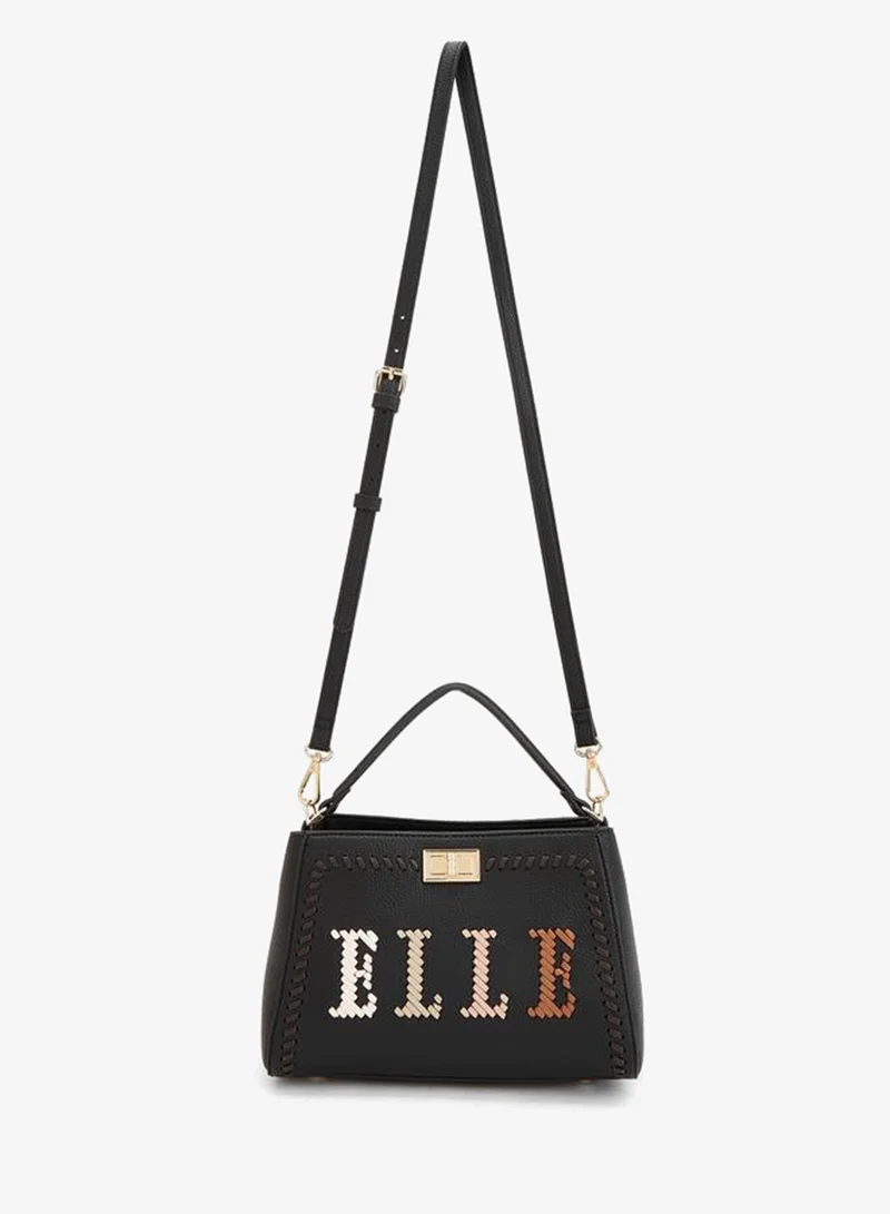 ايل Logo Textured Tote Bag With Detachable Strap