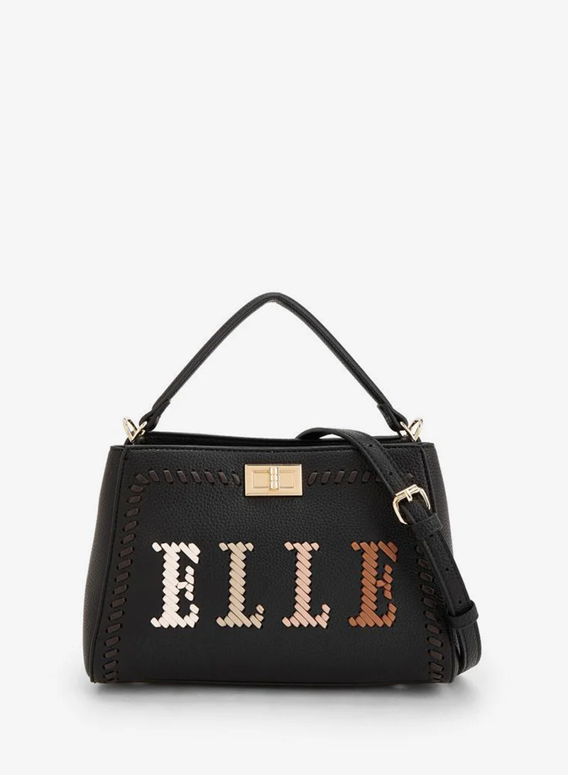 ايل Logo Textured Tote Bag With Detachable Strap