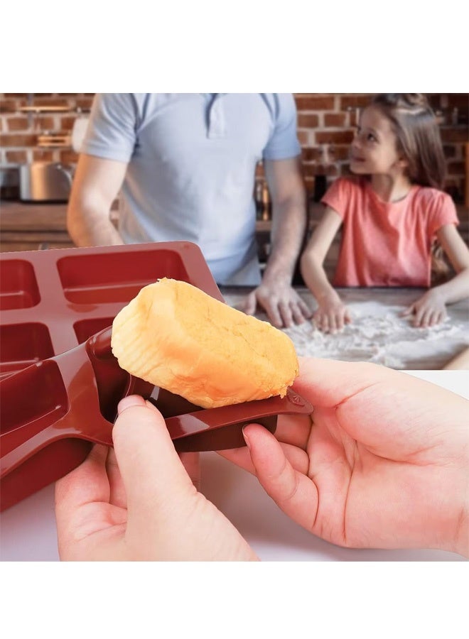قالبان صغيران من السيليكون للخبز، قالب خبز صغير غير لاصق، قالب خبز سيليكون بـ 12 تجويفًا، صينية خبز صغيرة للكيك والخبز والبراونيز وخبز الذرة وكعكات الجبن - Image 5