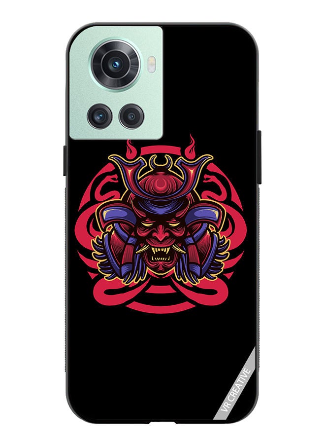 VR CREATIVE Protective Case Cover For OnePlus 10R Japanesse Samurai Mask Design Multicolour - Image 1
