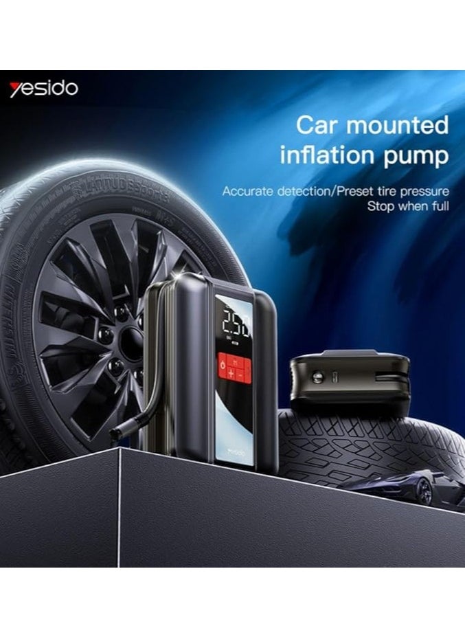 Yesido - YESIDO VC04 22 Cylinder Portable Wireless Car Tire Inflator with LED Light Air Pump - Image 1