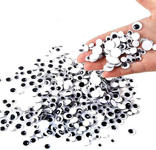DECORA 500 Pieces 6mm -12mm Black Wiggle Googly Eyes with Self-Adhesive for Crafts Decorations - Image 3