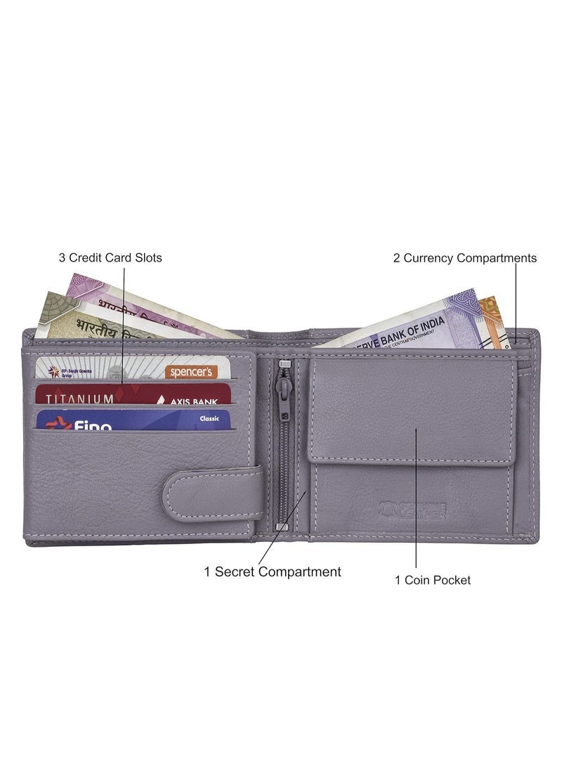 URBAN FOREST Oliver Light Grey Leather Wallet for Men - Image 3