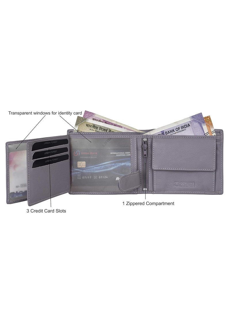 URBAN FOREST Oliver Light Grey Leather Wallet for Men - Image 4