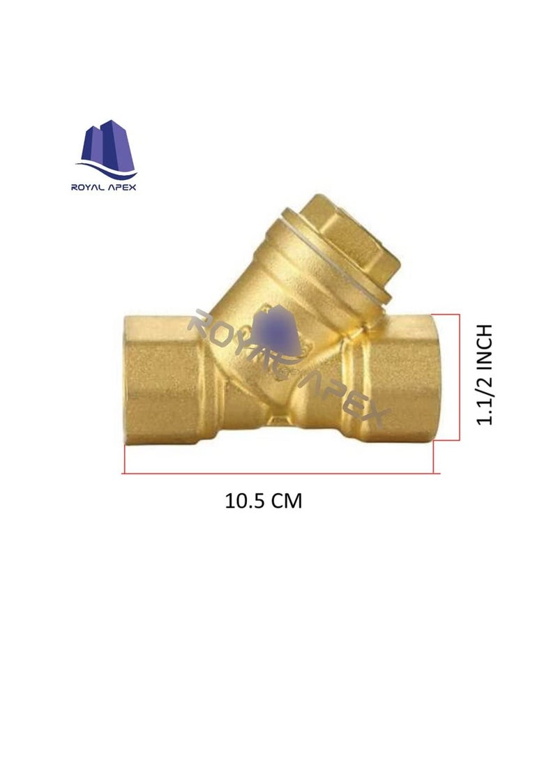 Brass Female Threaded Y Shaped Brass Strainer Filter Valve for Water, HVAC & Plumping Application (1.1/2 Inch)  - Image 3