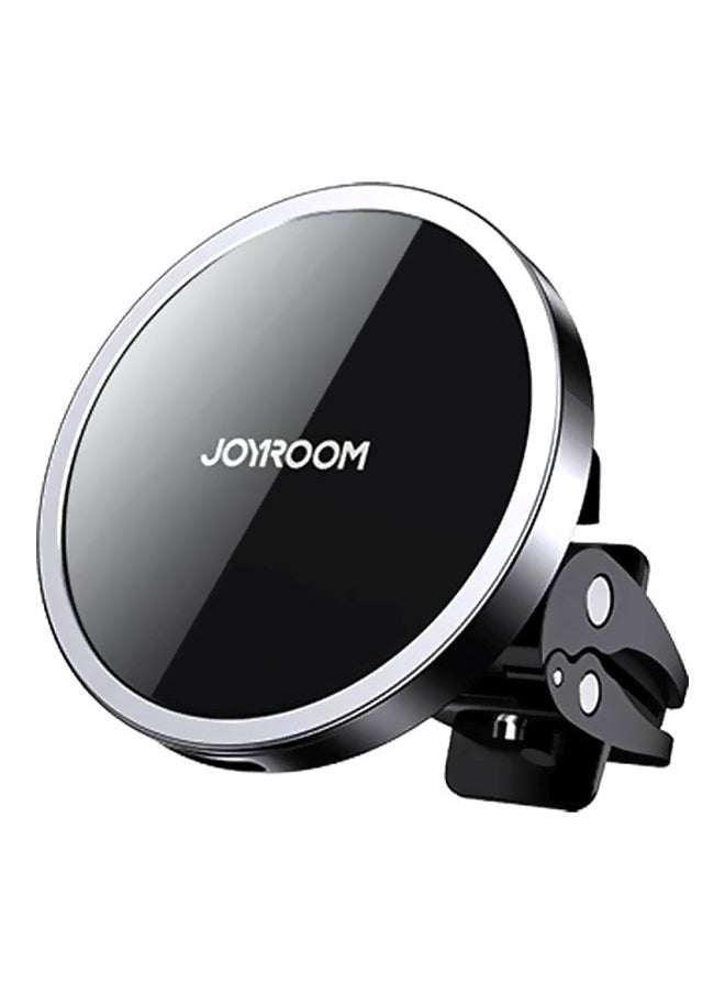 NIBEMINENT 15W Magnetic Wireless Charger with Holder for Apple iPhone 12 Black/Silver  - Image 1