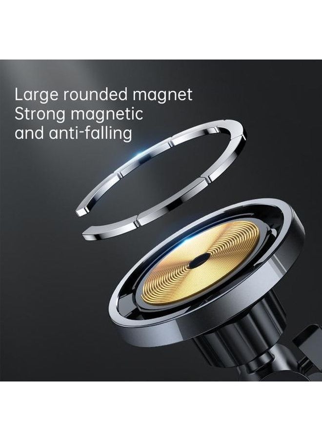 NIBEMINENT 15W Magnetic Wireless Charger with Holder for Apple iPhone 12 Black/Silver  - Image 3