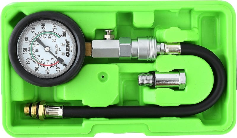 OEMTOOLS 37138 Compression Tester Gauge Set, Compression Tester Automotive, Engine Compression Tester with Flexible Hose, 14mm and 18mm Adapters - Image 3