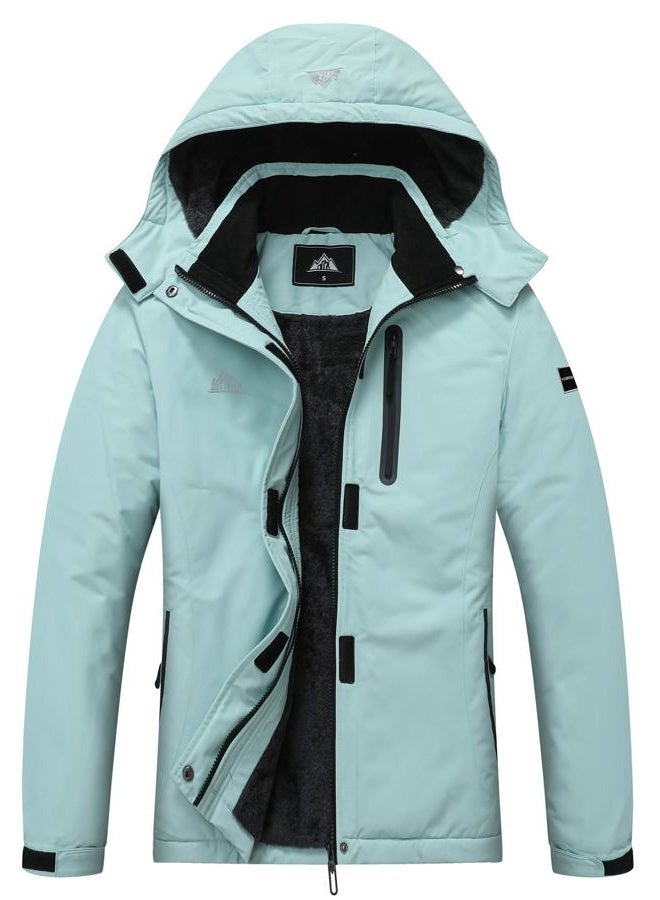 MOERDENG Women's Snow Ski Jacket Warm Winter Coat Waterproof Snowboarding Jacket with Zippered Pockets, Light Green, S - Image 1