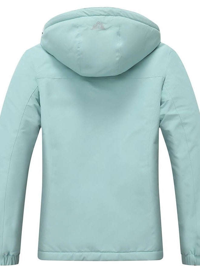 MOERDENG Women's Snow Ski Jacket Warm Winter Coat Waterproof Snowboarding Jacket with Zippered Pockets, Light Green, S - Image 2