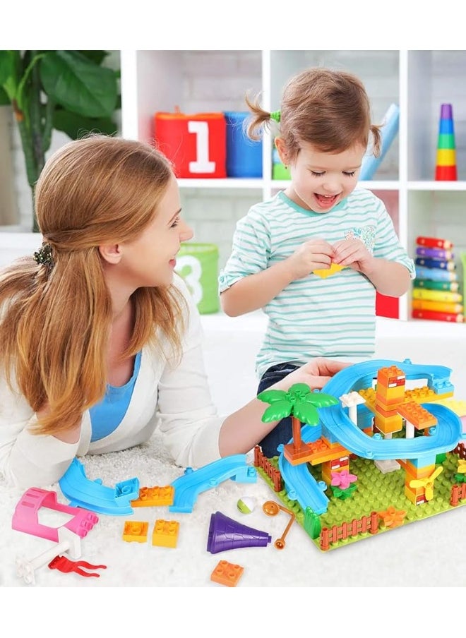 EP EXERCISE N PLAY Marble Run Toy Building Sets, 161Pcs Castle Building Duplos for Age 3+, Marbles Track Building Toys, Large Building Bricks Race Track STEM Educational Toys for Toddler Boy Girl Birthday Toys Gifts  - Image 5