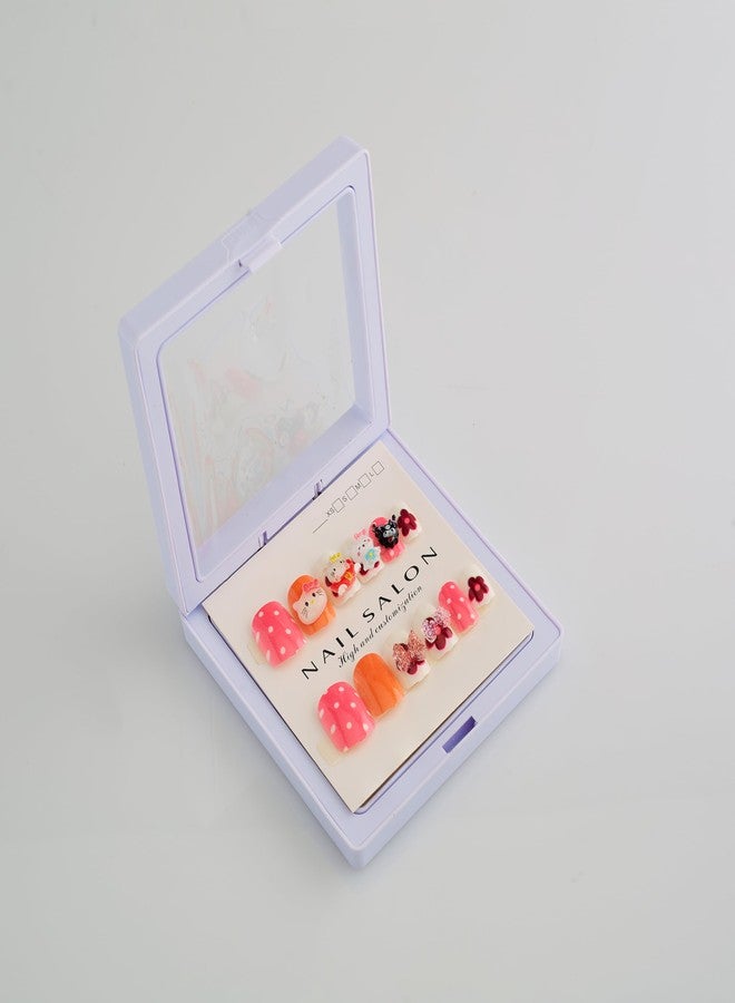 CherryBox Beautiful and Cute 3D Cartoon Nails Set of 12 pieces for Kids and Adults Cartoon Kawaii Resin Art Cartoon Design (Multicolour, 5) - Image 4