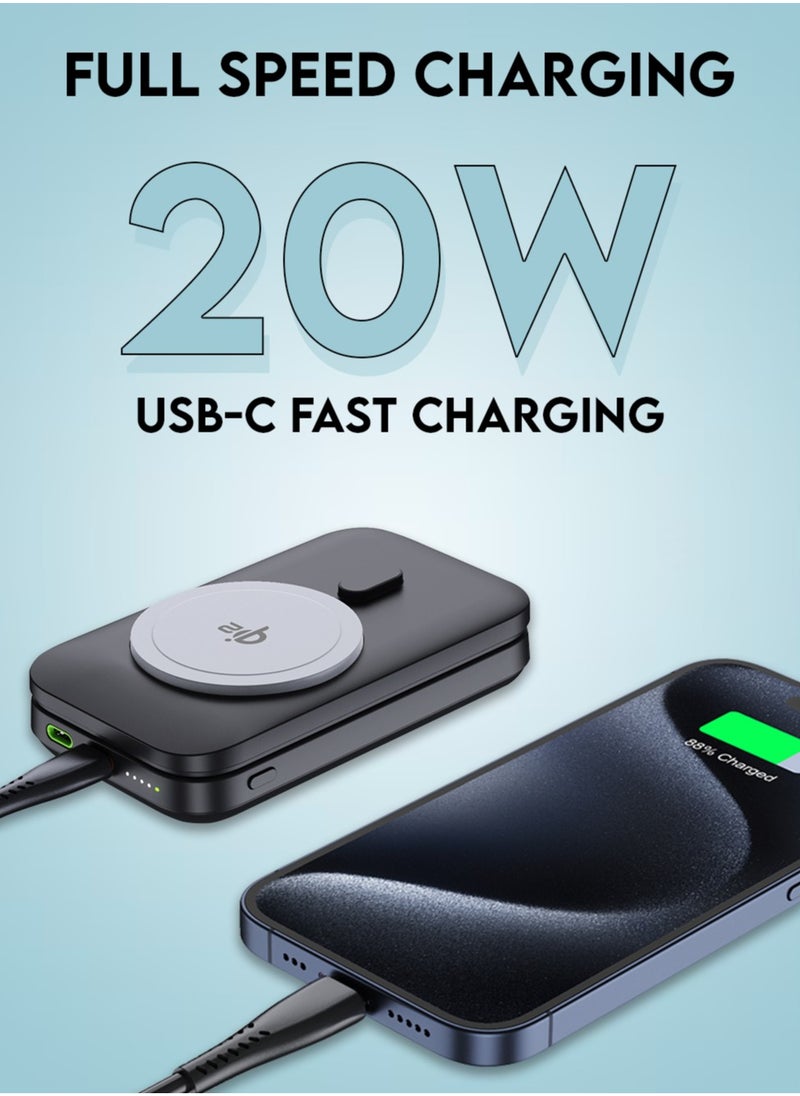 glassology - 10000 mAh 3-in-1 MagSafe Qi2 Certified Power bank Triad Deck 15W Wireless Charging with Foldable Design, Strong Magnetic Attraction, Compatible with all Apple Products - Image 1