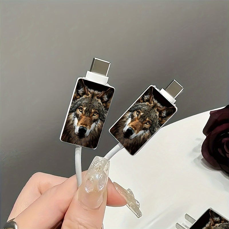 Set Of 3 Wolf 001 Transparent Charger Protective Case For Iphone 18W 20W Charger Protection Set Cable Protection Sleeve Charging Cable End Protection Sleeve - Image 4