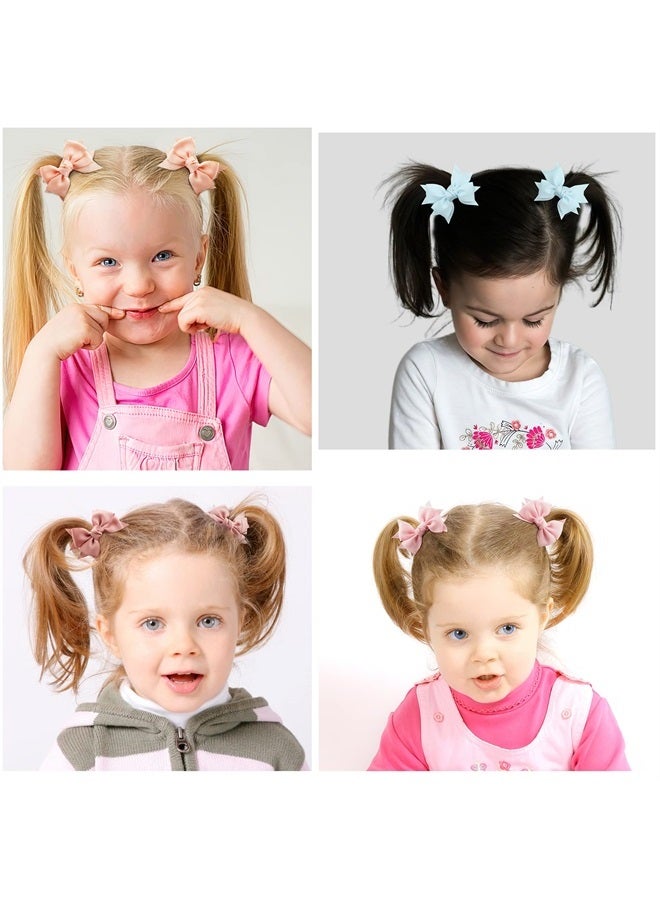 BBgifts 60 قطعة من أربطة الشعر للفتيات بطول 3.5 بوصة مع مشابك تمساح للفتيات الصغيرات، أربطة قوس قزح من قماش جروسراين، 30 لون في أزواج - Image 1