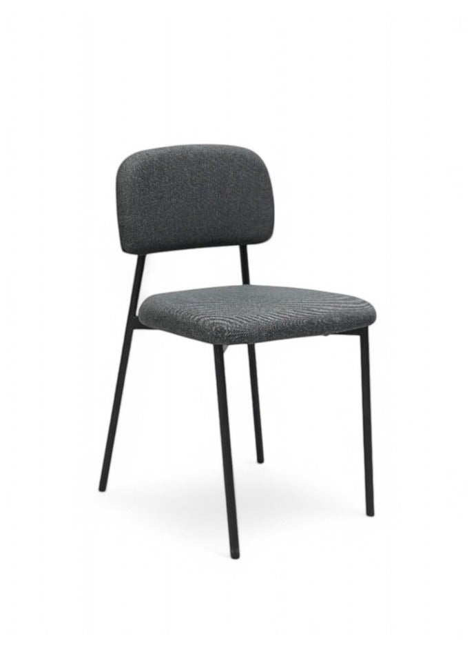 KARNAK Modern Design Marble 1+4 dining table With Steel Legs And 4 chairs Set And 1 Table With Marble Top Dark Grey - Image 4