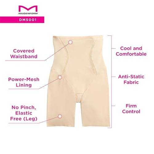 Maidenform Women's High-Waist Thigh Slimmer Shapewear, Cool Comfort Slimming Shapewear - Image 4