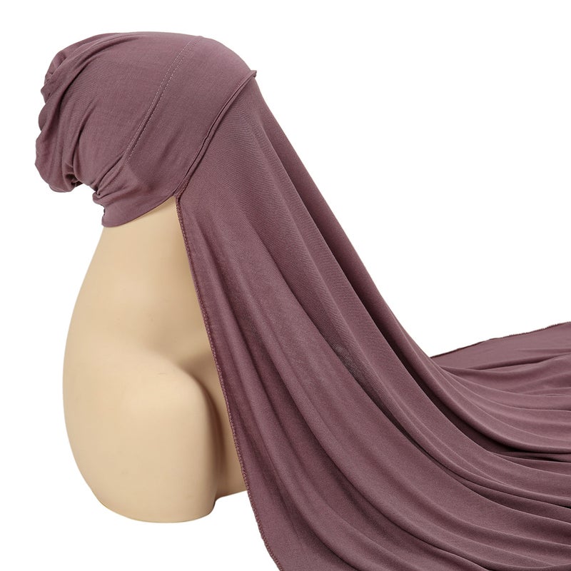 New Chiffon Headscarf Pleated Cap Suit Monochrome Mercerized Cotton Headscarf Pleated Base Cap - Image 1