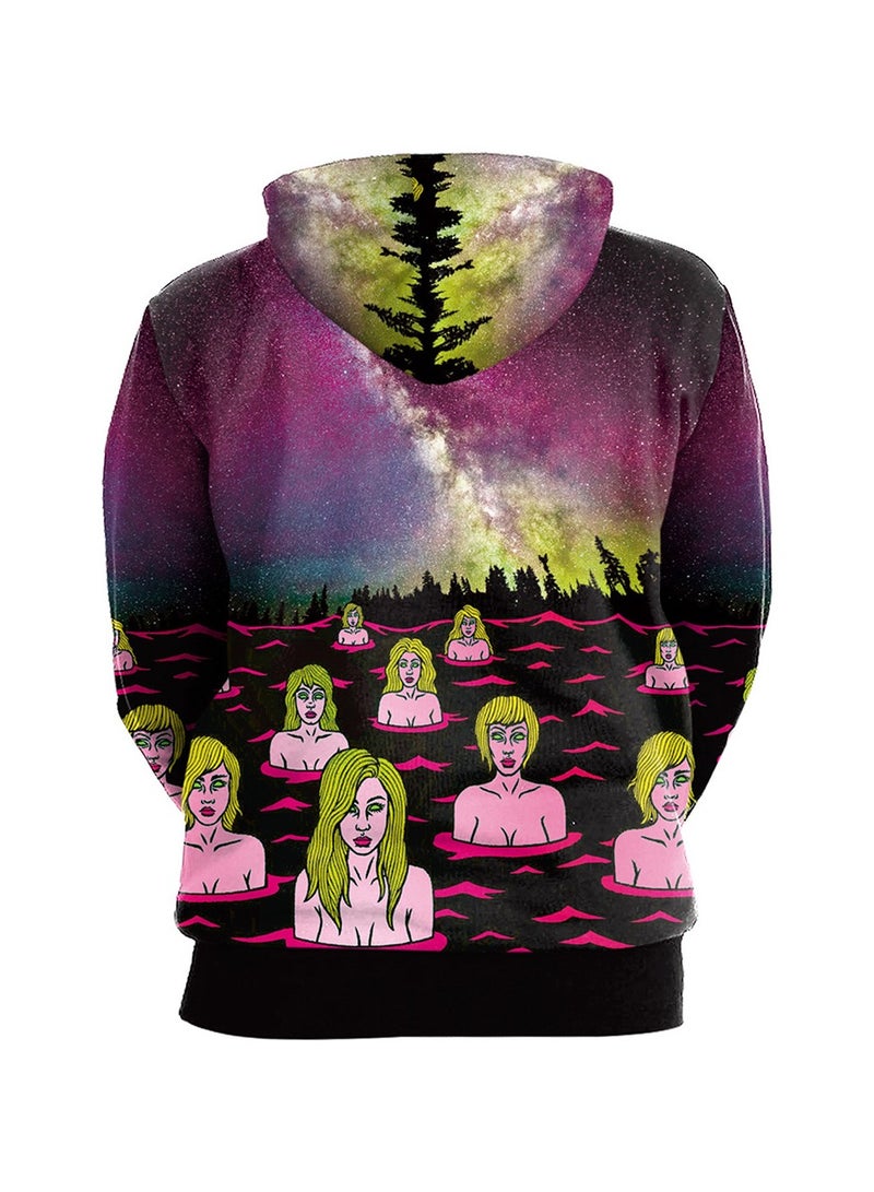 Loquat Loose Hooded 3D Digital Printed Sweater - Image 2