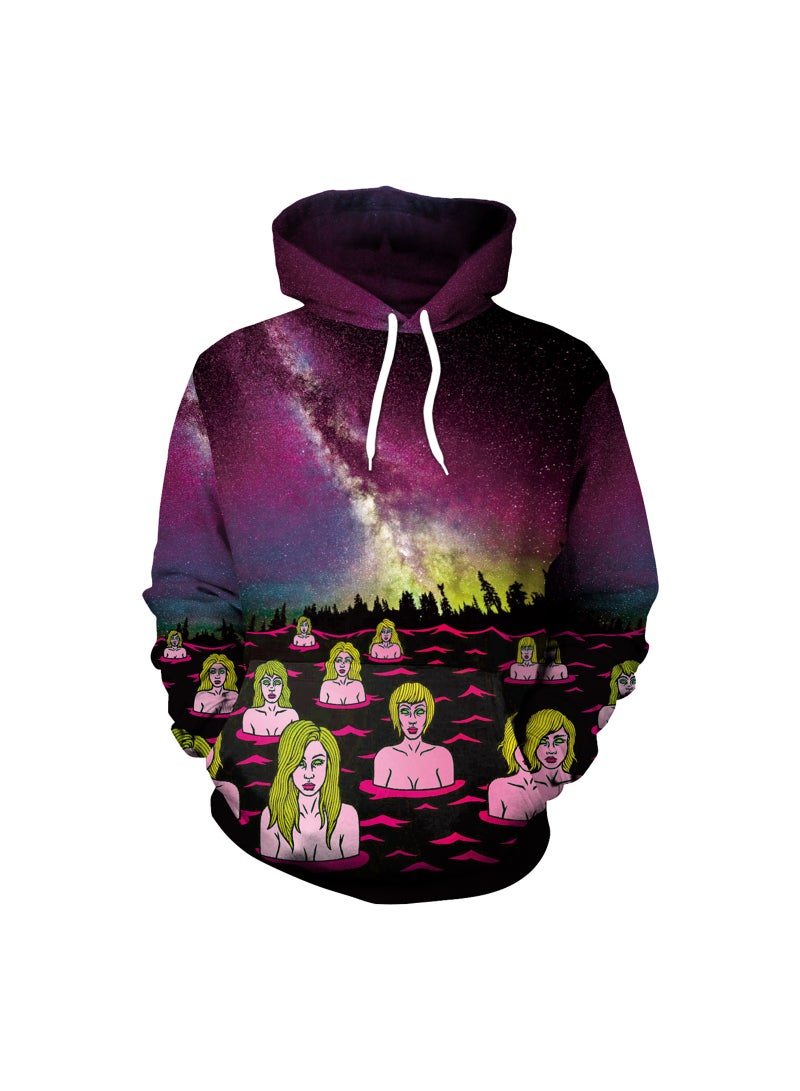 Loquat Loose Hooded 3D Digital Printed Sweater - Image 1