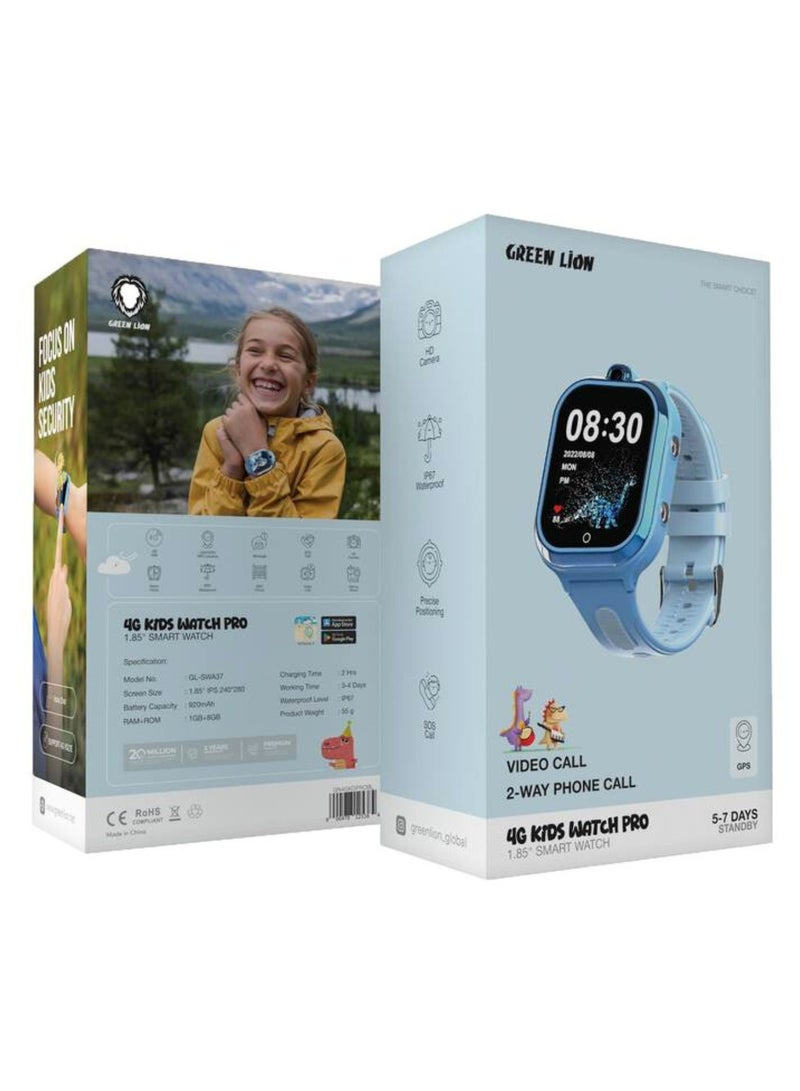 GREEN LION Kids 1.85" Smart Watch with GPS Tracking, 3-4 Days Working Time, SOS Call, Video Call, & Voice Chat, HD Camera, 1GB RAM, 2-Way Phone Call - Blue  - Image 3