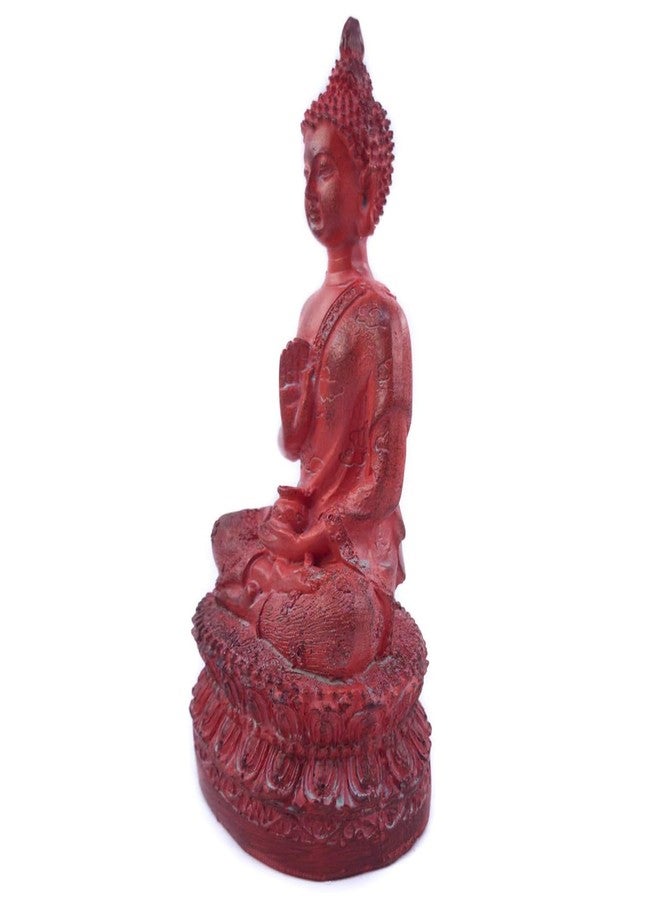 أورنيركس تمثال بوذا التايلاندي الجالس من أورنركس، أحمر، 6.7 بوصة، لتزيين المنزل - Image 2