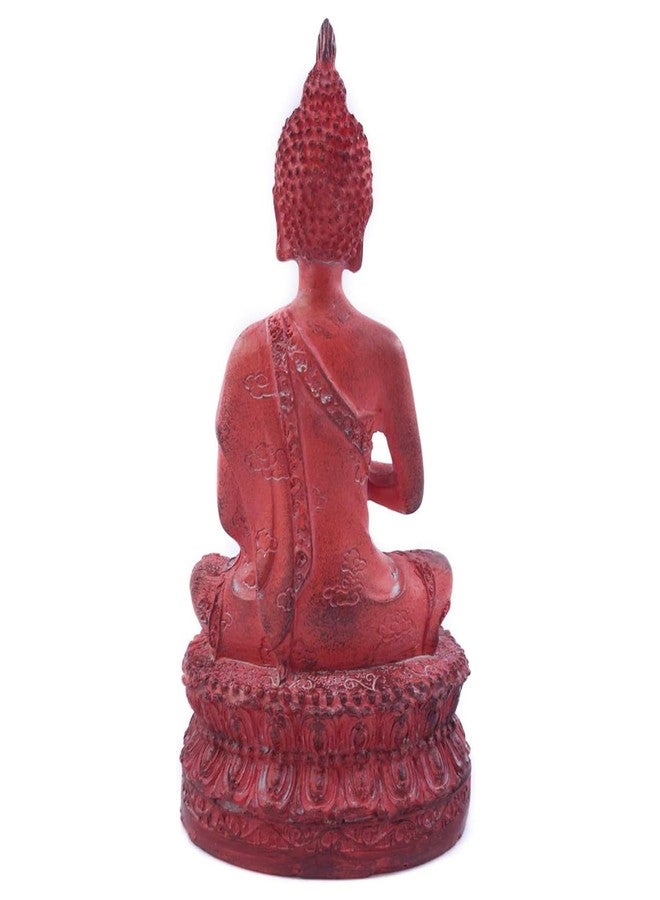 أورنيركس تمثال بوذا التايلاندي الجالس من أورنركس، أحمر، 6.7 بوصة، لتزيين المنزل - Image 4