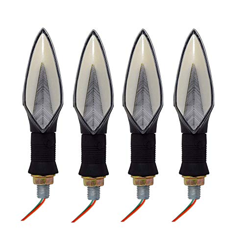 Ramanta Universal Motorcycle Neon LED Long Arrow Turn Signal Light Indicator for Bajaj Pulsar 180F (Yellow Red, Pack of 4) - Image 2