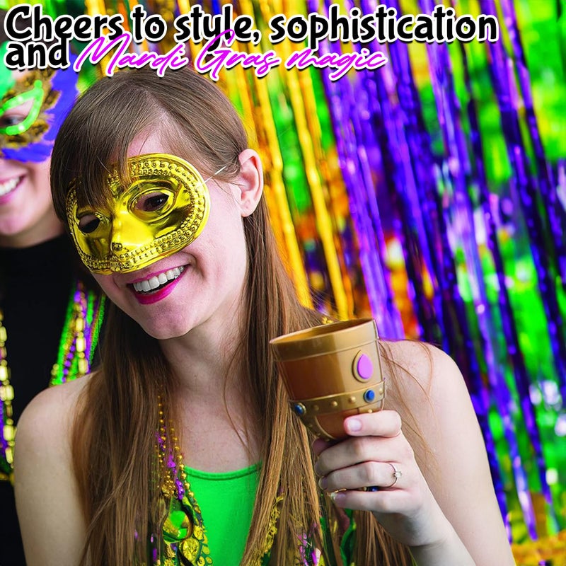 Fun Express Mardi Gras Molded Crown Goblets - 1 dozen - Image 3