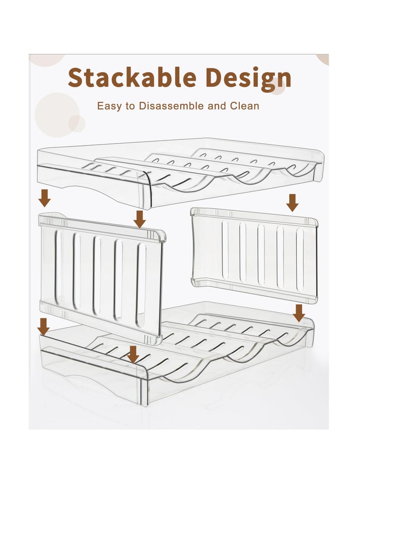 SYOSI - Water Bottle Organizer for Cabinet, 3 Tier Water Bottle Storage Organizer, 9 Bottle Holder Rack, Stackable Water Bottle Storage Rack, Drink Bottle Holderfor Cabinet Fridge Kitchen Organization - Image 1