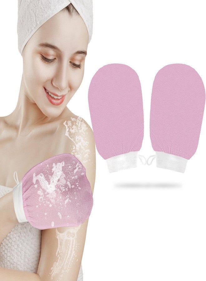 Criyar 1 Pair Exfoliating Glove, Scrubbies for Body, Body Exfoliator, Exfoliating Washcloth（Pink+Pink） - Image 1