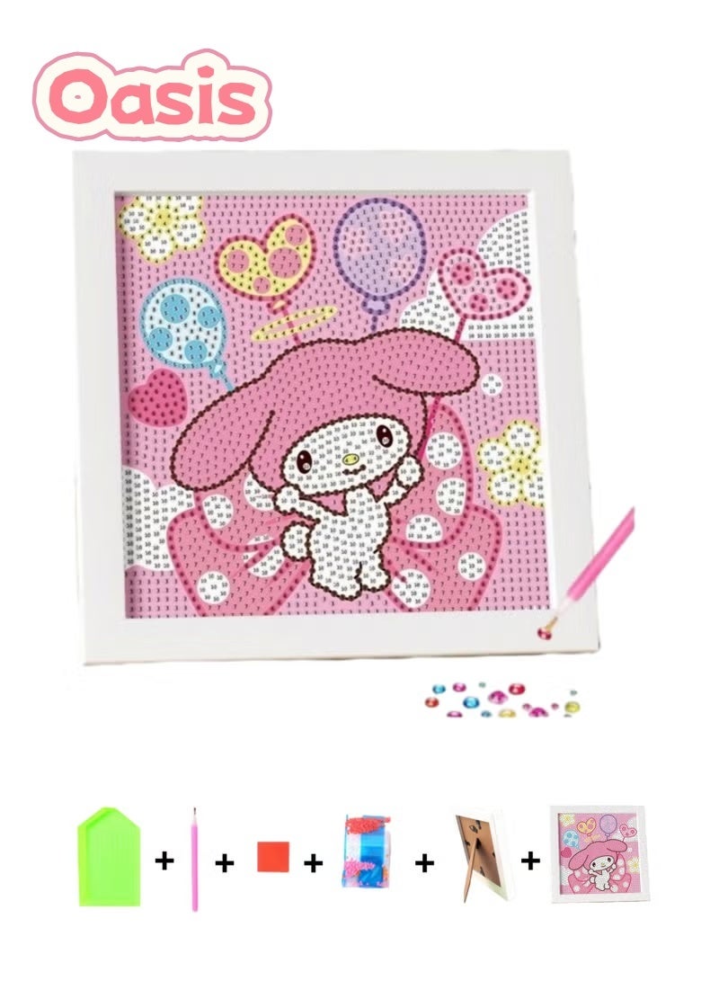 Oasis Diamond Art Set Kids Easy 5D Diamond Painting Kit with Photo Frame, Mini Diamond Art for Home Wall Decor (6.69x6.69 Inch) - Image 1