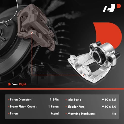 A-Premium Disc Brake Caliper Assembly Without Bracket Compatible with Select Mini Models - Cooper 2002 2003 2004 2005 2006 2007 2008 Hatchback/Convertible - Front Right Passenger Side - Image 2