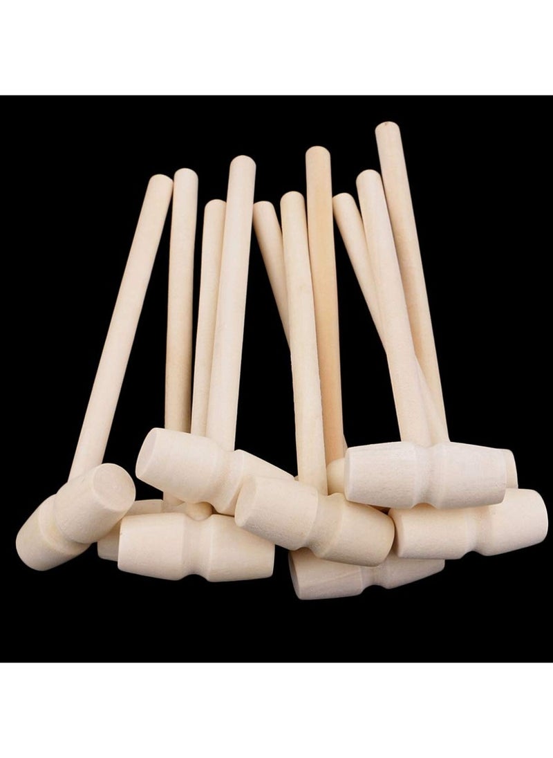 BreeJooy - 20 pcs Mini Wooden Hammer for Chocolate Pounding Toy Cute Beating Gavel Toy for Boys Girls Wood Crab Seafood Mallet - Image 1