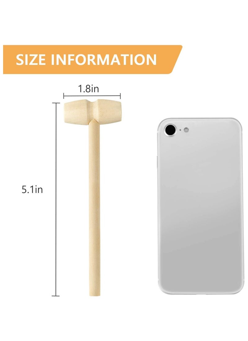 BreeJooy - 20 pcs Mini Wooden Hammer for Chocolate Pounding Toy Cute Beating Gavel Toy for Boys Girls Wood Crab Seafood Mallet - Image 1