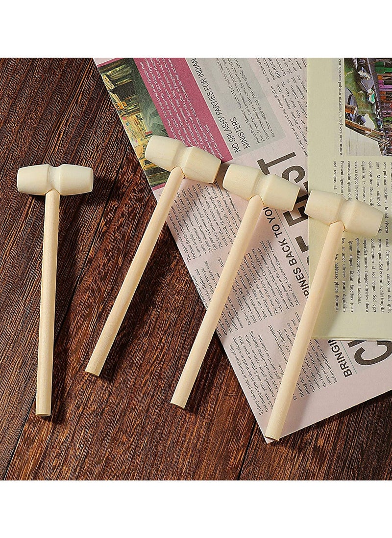 BreeJooy - 20 pcs Mini Wooden Hammer for Chocolate Pounding Toy Cute Beating Gavel Toy for Boys Girls Wood Crab Seafood Mallet - Image 1
