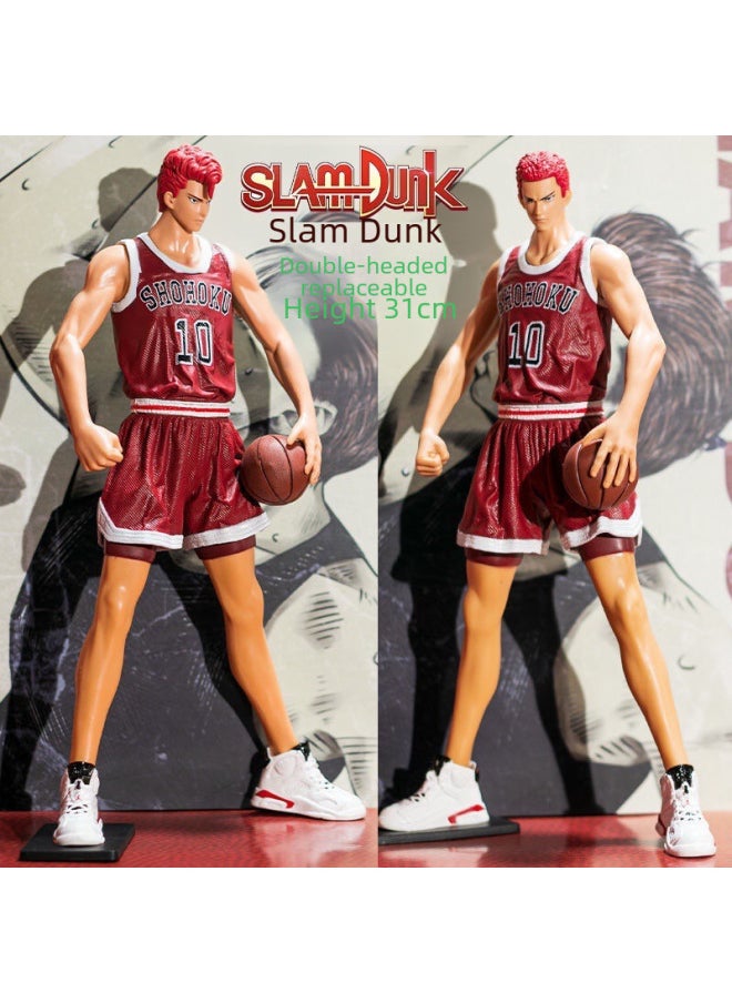 Slam Dunk Master Hand-held Super-large Set Of Sakuragi Huadao Rukawa Maple Akagi Qingzi Xiangbei Basketball Color Boxed Model-Color:Coke Sakuragi 29cm Color Box  - Image 3